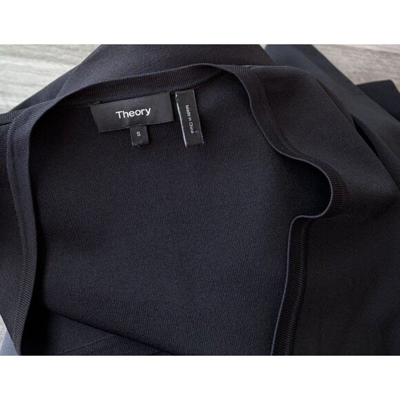 Theory Womens Britona Lustrate Black Knit V-Neck Shirt Size S Oversized Luxury - Picture 5 of 7